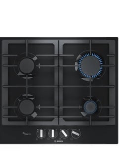 اشتري Built in hob 4 burner 60 cm  Series 6 Pan Support Cast iron Enameled steel Frameless PCP6A6B90 PCP6A6B90 Black في مصر