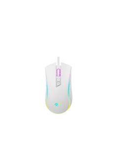 Buy MS1034 RGB Backlit Programmable Gaming Mouse, A725F chip, 7 Buttons, White | HVMS-MS1034-WHM in UAE