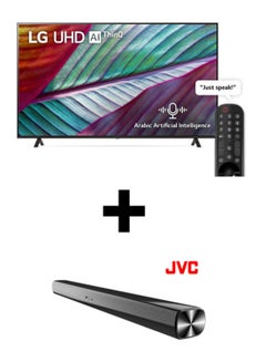 Buy UHD 75 inch 4K Smart TV, UR78 Series, Magic Remote, HDR, WebOS 2023 With 2.0CH Soundbar Plus Bluetooth, Usb, Fm Radio With 600W PMPO 75UR78006LL+TH-N322B Black in UAE