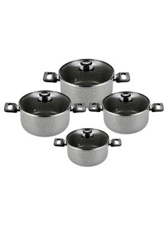 Buy Tefal Cook Natural Cookware Set, Size (18-20-24-28) cm - Grey Grey 18-20-24-28cm in Egypt