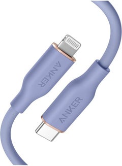 اشتري Anker USB-C to Lightning Cable, 641 Cable (Purple, 3ft - 0.9m), MFi Certified, Powerline III Flow Silicone Fast Charging Cable for iPhone 13 13 Pro 12 11 X XS XR 8 Plus (Charger Not Included) Purple في مصر