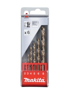 اشتري Makita D-57168 - HSS-Co Metal Drill Bit Assortment Set|6pcs Multicolor في الامارات