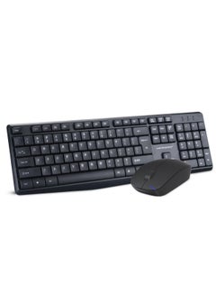 Buy Microdigit Wireless Keyboard And Mouse Combo, Slim Full-Size 2.4Ghz Wireless Keyboard With 1600 DPI Ambidextrous Mouse, Nano USB Receiver, Quiet Keys, Angled Kickstand Black in Saudi Arabia