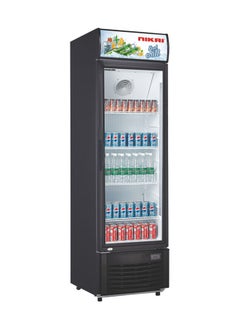 Buy 450L Single Door Chiller Fridge Commercial | No Frost Chiller | Digital Display | Auto Defrost | Adjustable Shelves | Castor Wheels | Tempered Glass 450 L 275 W NSF450FFP Black in UAE