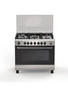 Buy Oven With Grill 90x60cm Full Cast Iron Valve Steel Italian HGC96FSXCI Silver in Saudi Arabia