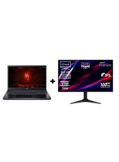 اشتري Nitro-ANV15-51 Laptop With 15.6-inch Display, Intel Core i7-13620H Processor/16GB RAM DDR5/512GB SSD/DOS(Without Windows)/6GB Nvidia GeForce RTX 3050 With Gaming Monitor 27-Inch 1ms and 100Hz English/Arabic Obsidian Black في السعودية