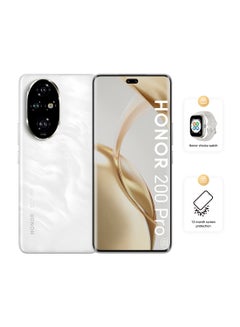 اشتري 200 Pro Moonlight White 5G Dual SIM 12GB RAM 512GB With Free Choice Watch + 1 Year Screen Protection - Middle Version في الامارات