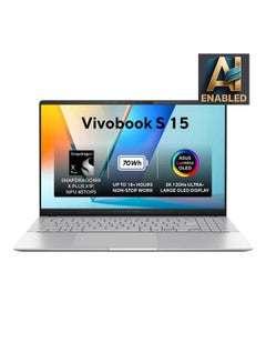 Buy Vivobook S 15 Laptop With 15.6-Inch Display, Qualcomm Snapdragon X Plus Processor/16GB RAM/1TB SSD/Intel UHD Graphics/Windows 11 Home English/Arabic Cool Silver in Saudi Arabia