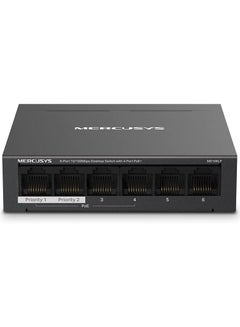 Buy Switch MERCUSYS MS106LP 6 Ports 10/100MBPS and 4 POE+ Ports Black in Saudi Arabia