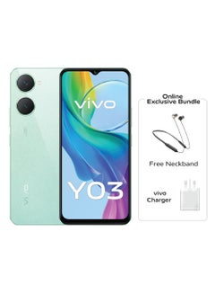 Buy Y03 4G Dual SIM Gem Green 4GB RAM 128GB 5000Mah With Neck Band- Middle East Version in UAE