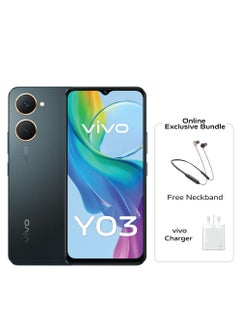 Buy Y03 4G Dual SIM Space Black 4GB RAM 128GB 5000Mah With Neck Band - Middle East Version in UAE