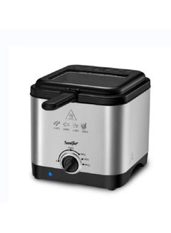 Buy Stainless Deep Fryer/Temp Control/Removable Basket/1000W-1.5L(SF-1019) 1.5 L 1000 W SF-1019 black in Egypt