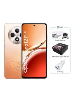 Buy Reno 12F 5G Dual SIM Amber Orange 12GB RAM 256GB - Middle East Version With Screen Warranty Champions League Gifts Box And Car Charger in Saudi Arabia