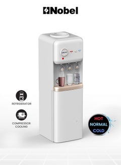 اشتري Freestanding 3 Tap Water Dispenser With Hot, Normal & Cold Taps, Refrigerator, 670W Power NWD1608R White في الامارات