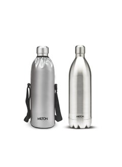 اشتري Milton Thermosteel Duo DLX 1500, Double Walled Vacuum Insulated 1500 ml | 51 oz | 1.5 Ltr | 24 Hours Hot and Cold Bottle with Cover, 18/8 Stainless Steel, BPA Free, Food Grade, Leak-Proof | Silver Silver في السعودية