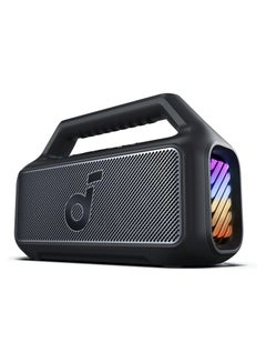 Buy Anker Boom 2 Bluetooth Speaker, Outdoor Speaker With 80W, Subwoofer, BassUp 2.0, 24H Playtime, IPX7 Waterproof, Floatable, RGB Lights, Custom EQ, USB-C, Portable For Camping, Beach, Garden Black in Egypt