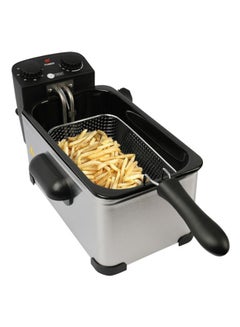 اشتري Deep Fryer, Stainless Steel Housing, Easy Clean Enamel Inner Pot, Temperature Control, Auto Shut-Off, With Viewing Window, 2 Years Warranty 3 L 2000 W AF-2000DFSS Black في الامارات