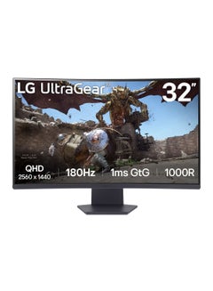 Buy 32 inch UltraGear QHD 1000R Curved Gaming Monitor, 180Hz Refresh Rate, 1ms Response Time, AMD FreeSync, HDR10, Up to sRGB 99%, 3-side Virtually Borderless Design | 32GS60QC-B Black in UAE