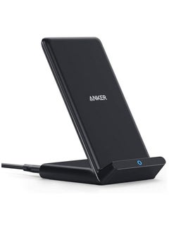 اشتري Wireless Charger, PowerWave Stand, Qi-Certified for iPhone 15/14/13/12 Series, SE, 11, 11 Pro, 11 Pro Max, XR, Xs Max, 10W Fast-Charging Galaxy S20 S10 S9 S8, Note 10 (No AC Adapter) Black في السعودية