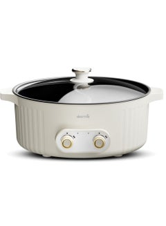 Buy Multifunctional Electric Pot Cooking, Double Design,2 Level Adjustment,6L Capacity, Instant & Quick Heating,Non Stick Inner Liner 6 L 2000 W DG50W Beige in UAE