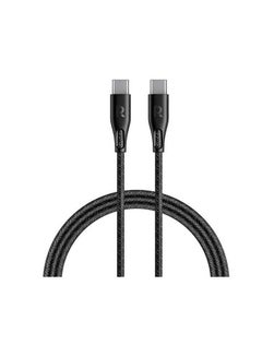 اشتري 60W Fast charging Type C to C Cable 2m Nylon Color Braid Cable Offline C C 3A 60W 480Mbps Nylon braided-Black Black في مصر