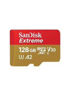 Buy Extreme microSDXC card + SD adapter + RescuePRO Deluxe, up to 190MB/s, with A2 App Performance, UHS I, Class 10, U3, V30, Black 128 GB in UAE