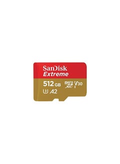 Buy Extreme microSDXC UHS-I Memory Card with Adapter - A2, U3, V30, 4K UHD, Micro SD - SDSQXA1-512G-GN6MA 512 GB in UAE