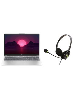 Buy 250 G10 Laptop With 15.6-inch Full HD Display, Core i5-1335U Processor/16GB RAM/512GBGB SSD/Windows 10/Intel Iris XE Graphics + USB Gaming Headset For Laptop Computer PC English/Arabic Natural Silver in Saudi Arabia