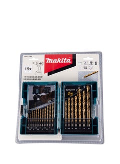 Buy Makita B-67795 - HSS-Tin Metal Economy Drill Bit Set, 19pcs Multicolor in UAE