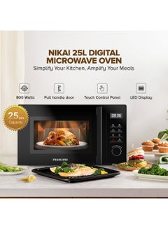 اشتري 25L Microwave Oven, Digital Touch Control, 8 Power Levels & 5 Auto Menus, Touch Control Panel, 96 min Timer, Convenient Pull Hand Door 25 L 800 W NMO2610DB Black في الامارات