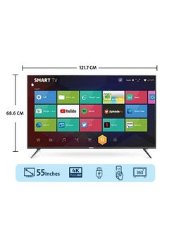 Buy KMC 4K Smart TV 55" Frameless- ANDROID 13 - 2 EMOTE CONTROL  ( FREE AIR REMOTE) 1GB + 8G - KMC55US24 KMC55US24 Black in Saudi Arabia