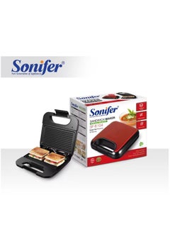 Buy Sonifer SF-6104 Sandwich Maker 750W, Red, ‎SF-6104 750 W ‎SF-6104 red in Egypt