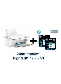 Buy Deskjet 2320 All-In-One Printer And Usb Plug, Compact Printer To Print, Scan And Copy - 7WN42B White with HP Original 305 Ink Set White in Saudi Arabia