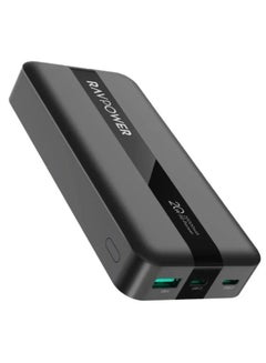 Buy 20000 mAh Power Bank 20W Power Bank With 2 Type-C Pd Ports And A Usb Port - Black in Saudi Arabia