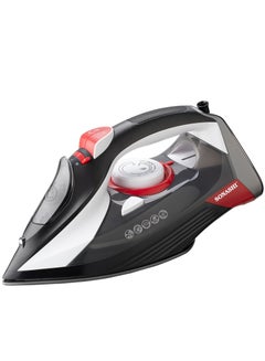 اشتري Steam Iron with Ceramic Coated Soleplate | Steam/Burst Steam/Spray/Dry Iron with Self-Clean Function | Anti-Drip/Anti-Calc/Auto Shut-Off WithWaterTank 350 ml 2800 W SI-5085C Black/Red في الامارات