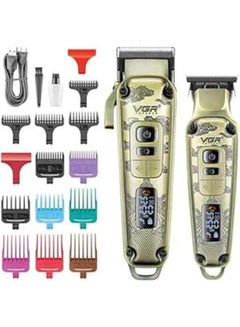 Buy V-643 Ultra Premium Metal Housing Hair Clipper Trimmer Set Powder Metallurgic Blade Digital Display 5500-7000 RPM 4 Speed motor auto testing button 12 Guide Comb Clipper T-cutter 0 Gapped Trimmer in Egypt