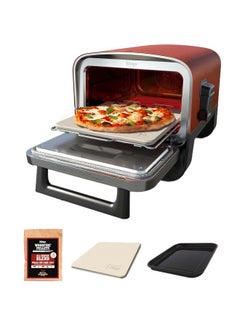 اشتري Woodfire Electric Outdoor Oven, 8-in-1 Pizza Oven, High-Heat Roaster & BBQ Smoker with Roast Rack, Pro-Heat Tray, Pizza Stone, Wood Pellets & Scoop, Electric, 6 Pizza Settings 6 kg 2400 W OO101ME Silver في الامارات