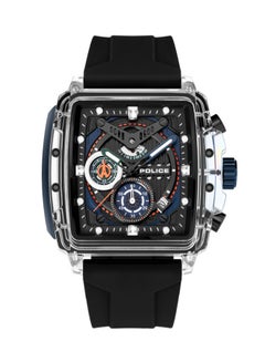 Buy Men's Clout Black Dial Black Silicone Strap Gents Chronograph Watch With Nylon Fiber Case in UAE