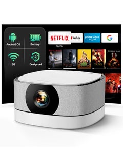 Buy Mini Portable Battery Powered Projector with 5G WiFi & Bluetooth, 150 ANSI 4K Support 1080P Smart Video Projector for Outdoor Movies & Home Theater YG361 Android Multicolour in UAE