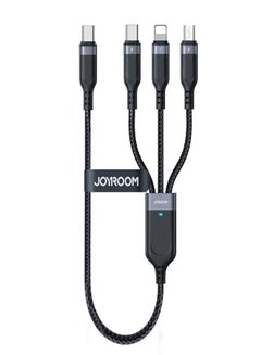 Buy JOYROOM S-A18 0.3m Type-C to Type-C to iP+Type-C+Micro Fast Charging Cable Data Cord Black in Egypt