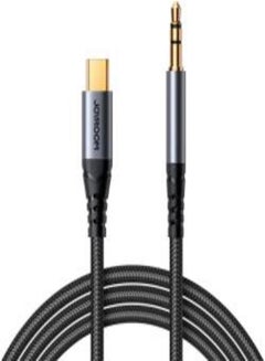 Buy Joyroom stereo audio cable AUX 3.5 mm mini jack - USB-C for phone 1.2 m black (SY-A07) Black in Egypt