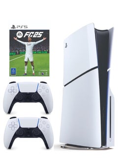 Buy PlayStation 5 Slim Disc Console KSA Version With Extra Controller And EA FC 25 KSA Version in UAE