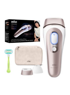 Buy Braun IPL Skin i·expert, at Home Hair Removal, Smart IPL Long Lasting Hair Removal System PL 7147 with 2 Heads for Face, Body and Bikini Areas, Free App, Pouch, Venus Razor - Bronze Pink / White in UAE