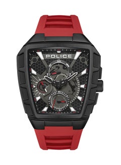 اشتري Men's Tough Gear Black Dial Red Silicone Strap Gents Chronograph Watch With Stainless Steel Case في السعودية