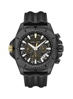 Buy Men's Electrical Black Dial Black Leather Strap Gents Chronograph Watch With Stainless Steel Case in UAE