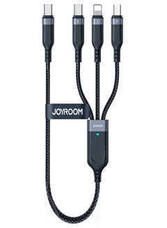 Buy JOYROOM S-A18 0.3m Type-C to Lightning+Type-C+Micro Fast Charging Cable Data Cord Black in Egypt