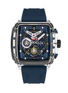 Buy Men's Clout Blue Dial Blue Silicone Strap Gents Chronograph Watch With Nylon Fiber Case in UAE