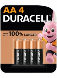 Buy Duracell Battery AA Multicolor 1  x 4 pack 1.5 Silver in UAE