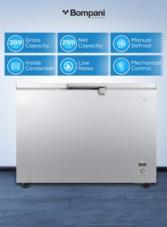 اشتري 389L Gross / 299L Net Capacity Chest Freezer, Manual Defrost, Single Door, R600a Refrigerant, 13.5kg/24h Freezing Capacity 389 L 400 W BOCF350I Grey في الامارات