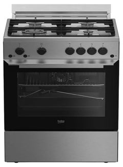 اشتري Beko Gas Cooker, 4 Burners, 60 CM, with Gas Grill, Cooling fan & distribution fan, Auto ignition & Gas grill, Knob Control - FSHT61111GX FSHT61111GX black في مصر